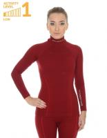 Brubeck Футболка женская дл.рукав Wool Merino 78% Бордо в Санкт-Петербурге