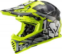 LS2 Шлем MX437 Fast Mini Crusher Черно-желтый в Санкт-Петербурге