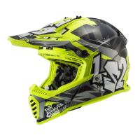 LS2 Шлем MX437 Fast Evo Mini Crusher Black Hi-Vis Yellow в Санкт-Петербурге