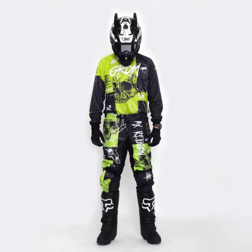 Grom Штаны кроссовые MX Religion lime в Санкт-Петербурге